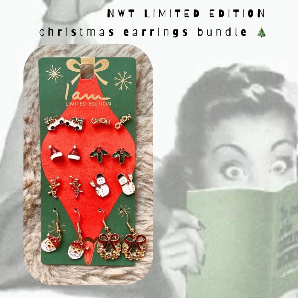 🎉 Set of 8 Festive Christmas Earrings - Limited Edition